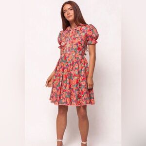 Ivy City Co Sophia Poppy Floral Puff Sleeve Mini Dress